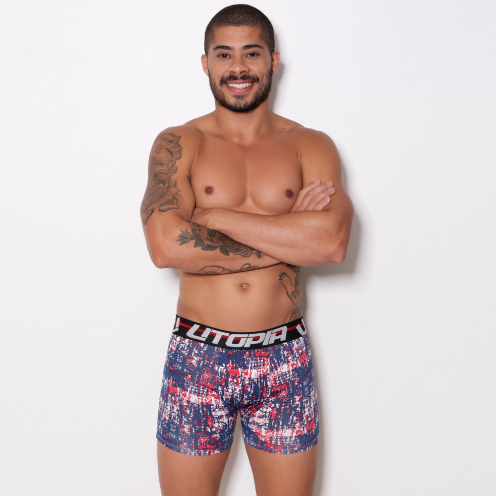 Cueca Boxer Microfibra Estampada Utopia Lingerie Br