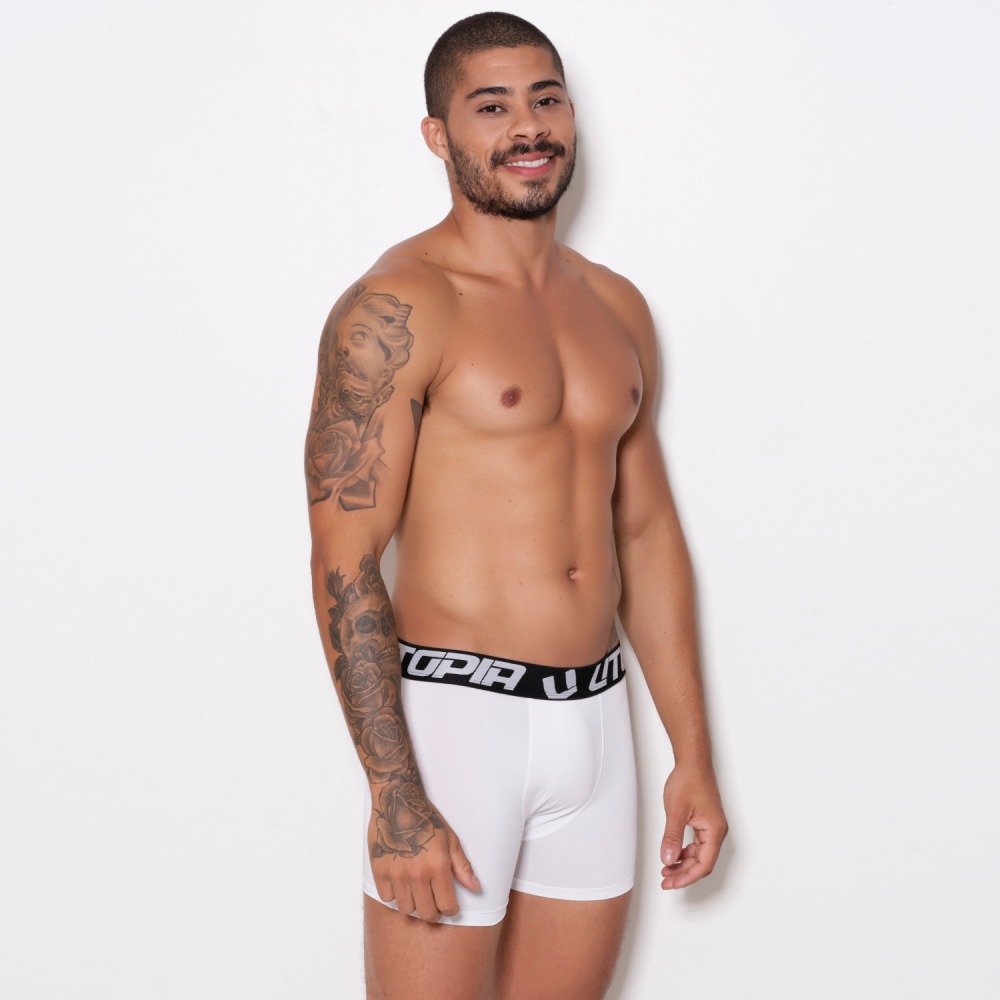 Cueca Boxer Microfibra Lisa Utopia Lingerie Br Atacado