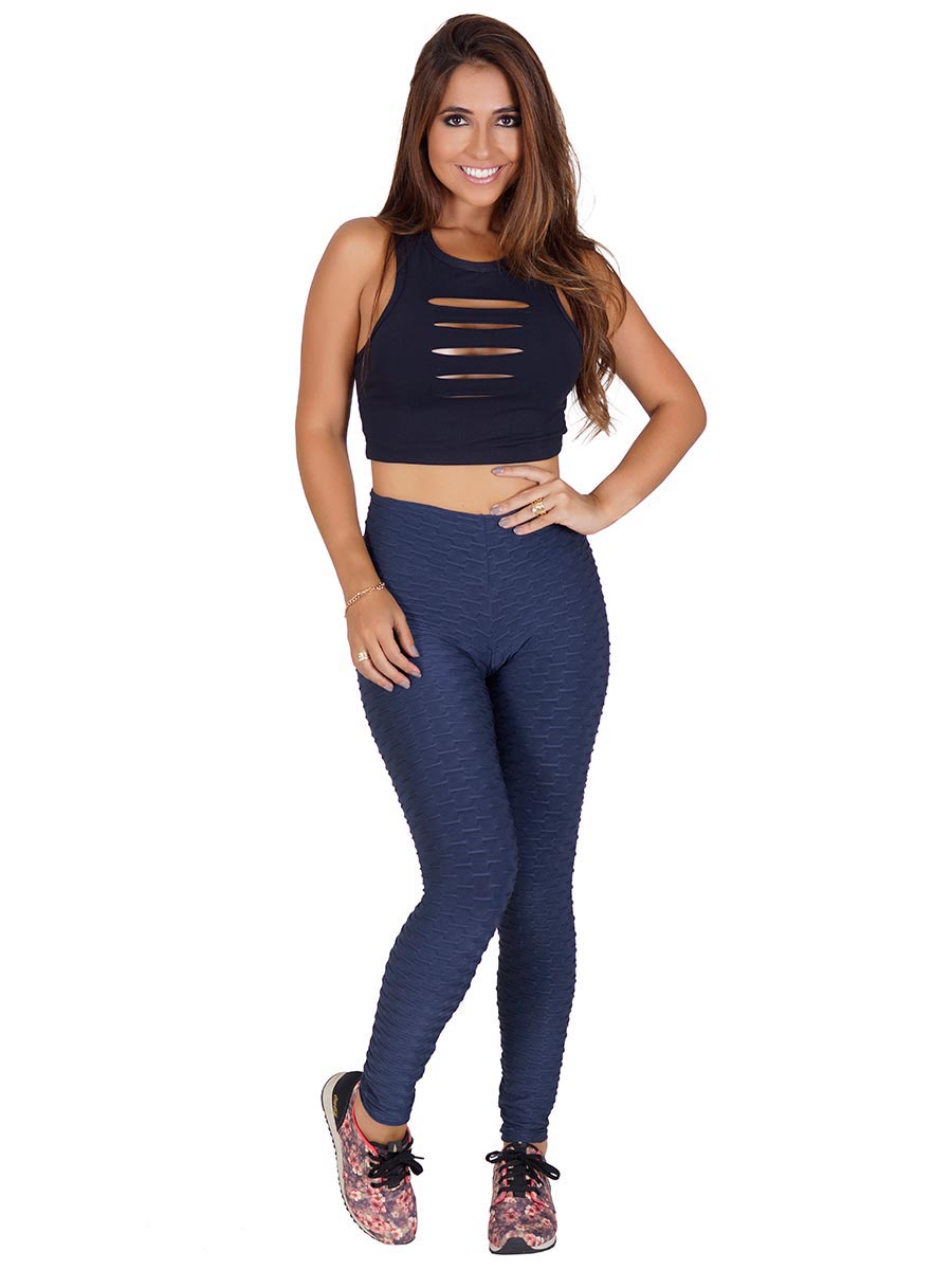 Calça Tecido Bolha Azul Marinho Lingerie BR Atacado para