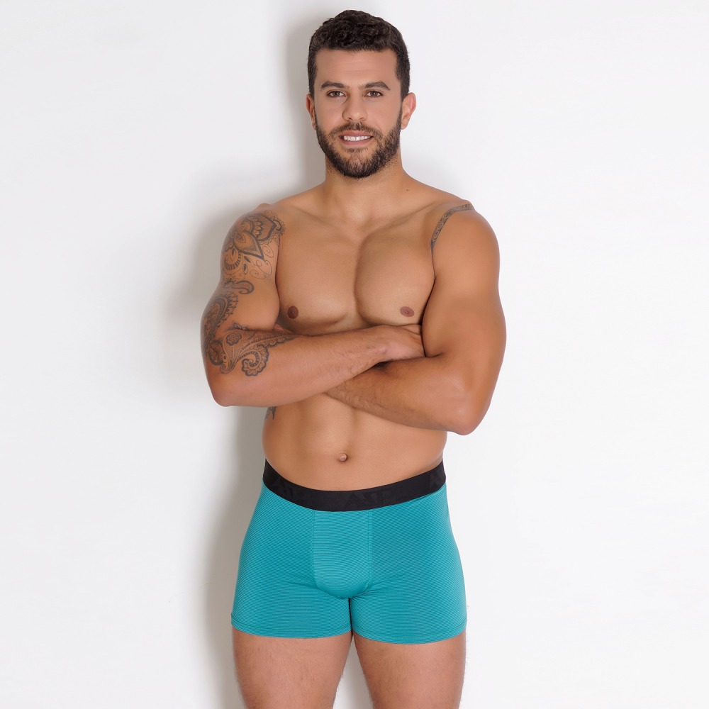 Cueca Boxer Microfibra Risca De Giz Lingerie BR Atacado