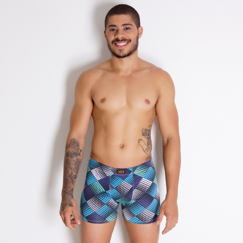 Cueca Boxer Microfibra Estampada Embutida Lingerie Br