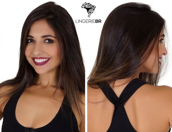 Top fecho frontal em cotton