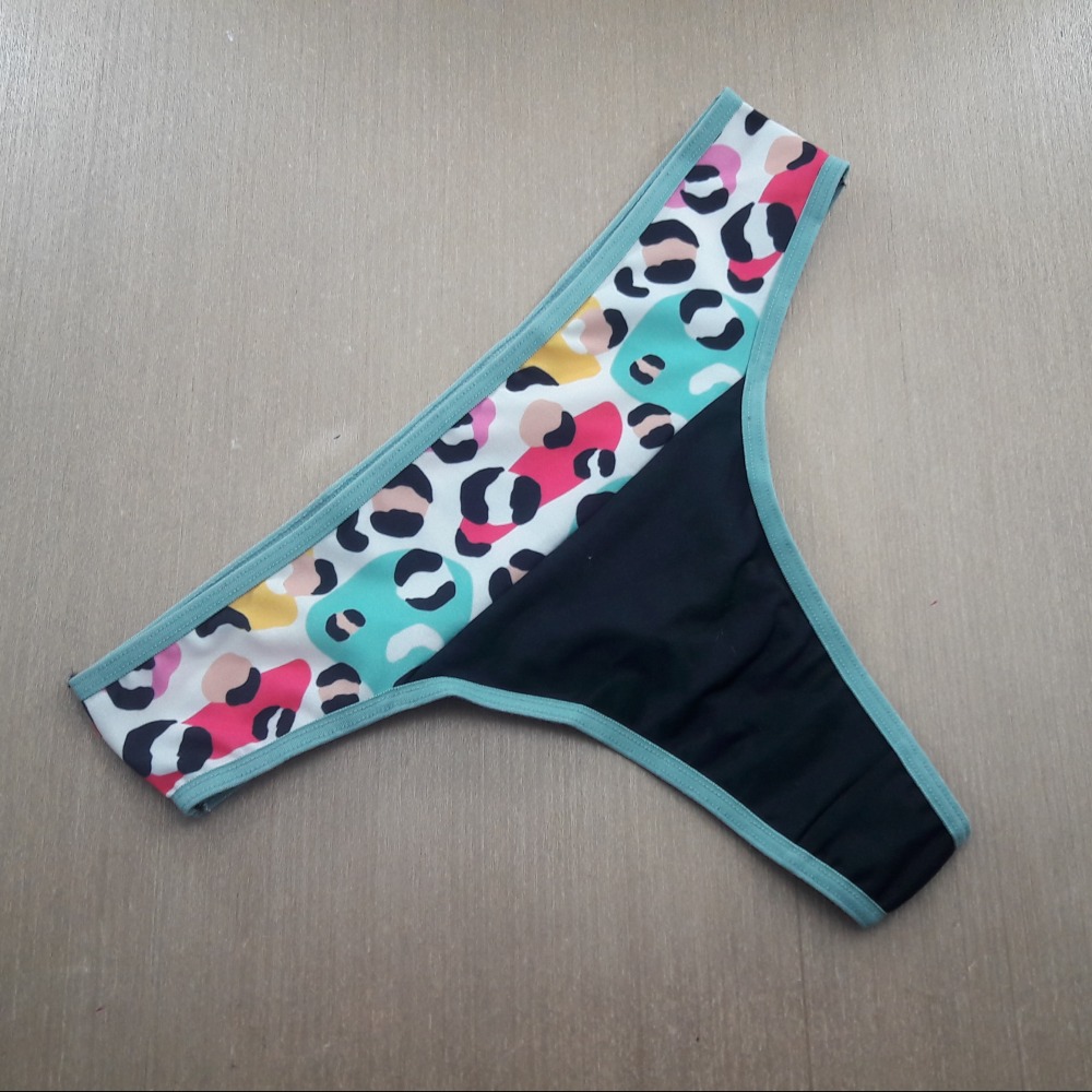 Tanga Lili Cs Estampado Preto/Vis Erva Doce