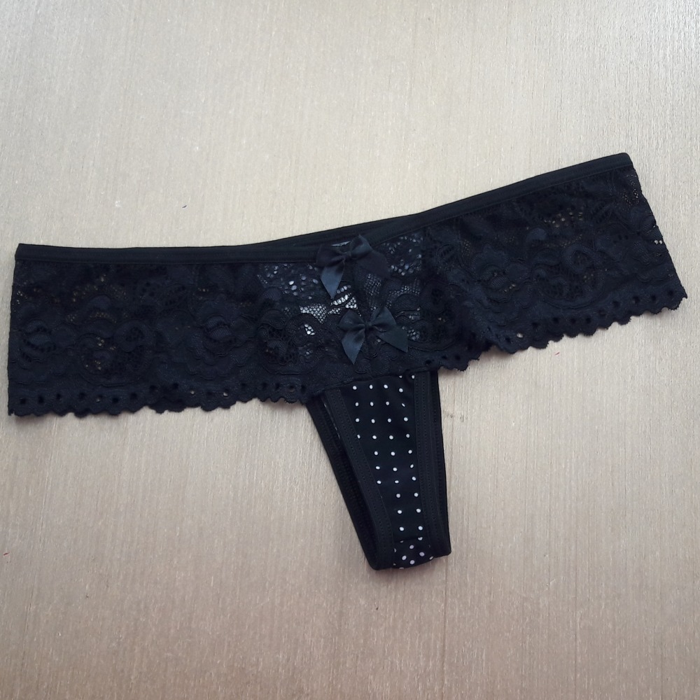 Tanga Fio Cós Renda Viés Preto/ Estampas Variadas
