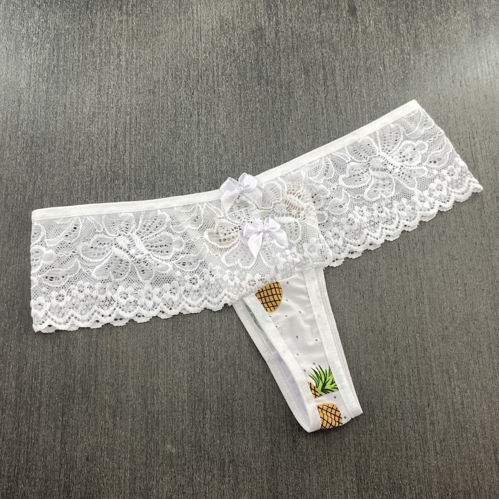 Tanga Fio Cós Renda Viés Branco/ Estampas Variadas
