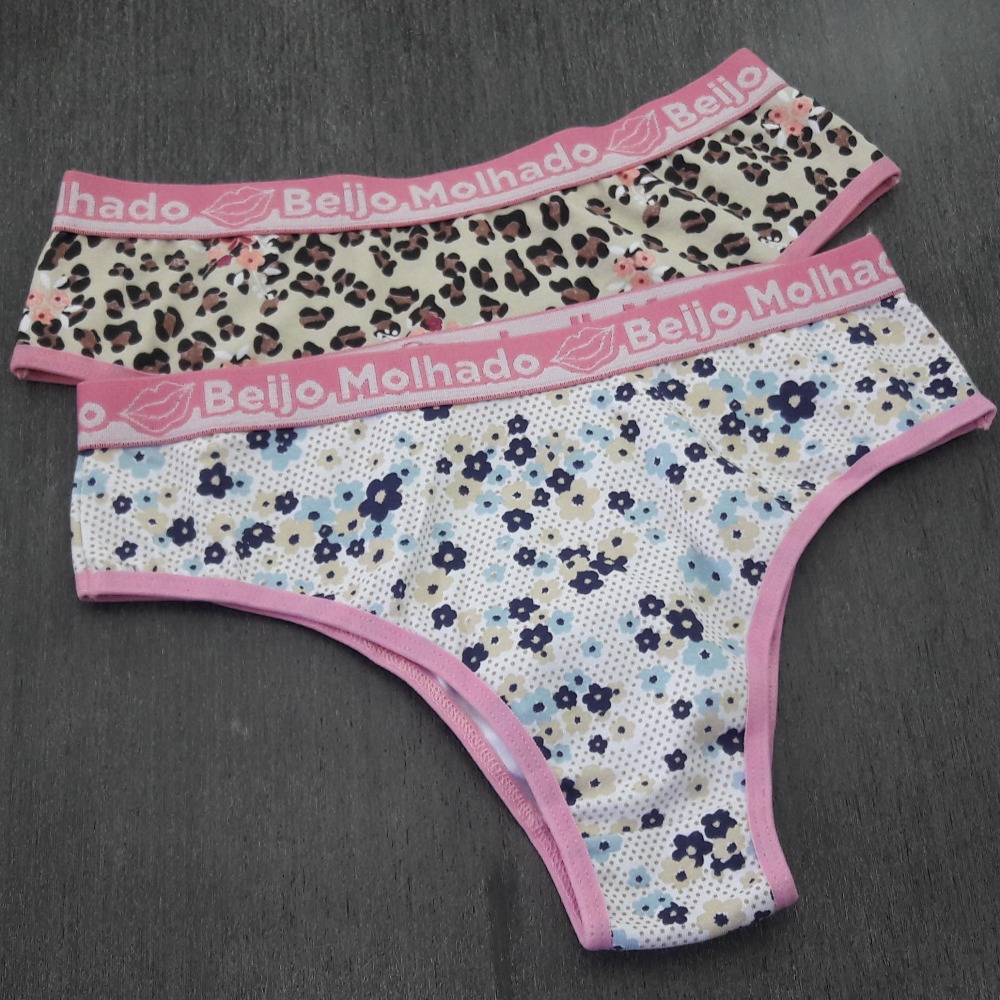 Tanga Cotton Estampada Viés Rosa Hera/ Estampas Variadas