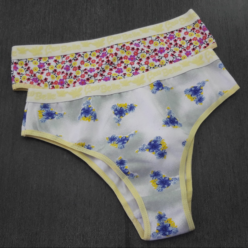 Tanga Cotton Estampada Viés Amarelo/ Estampas Variadas
