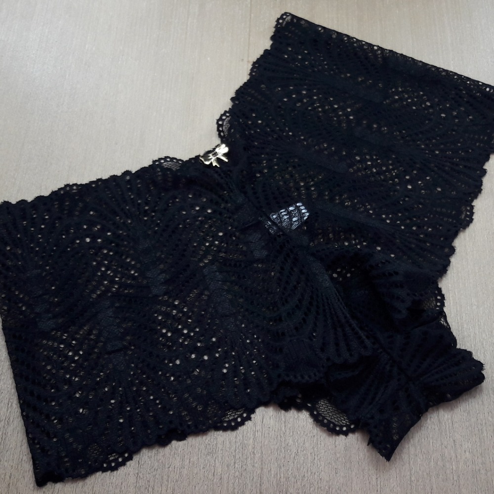 Caleçon Renda Forro Confortável Preto