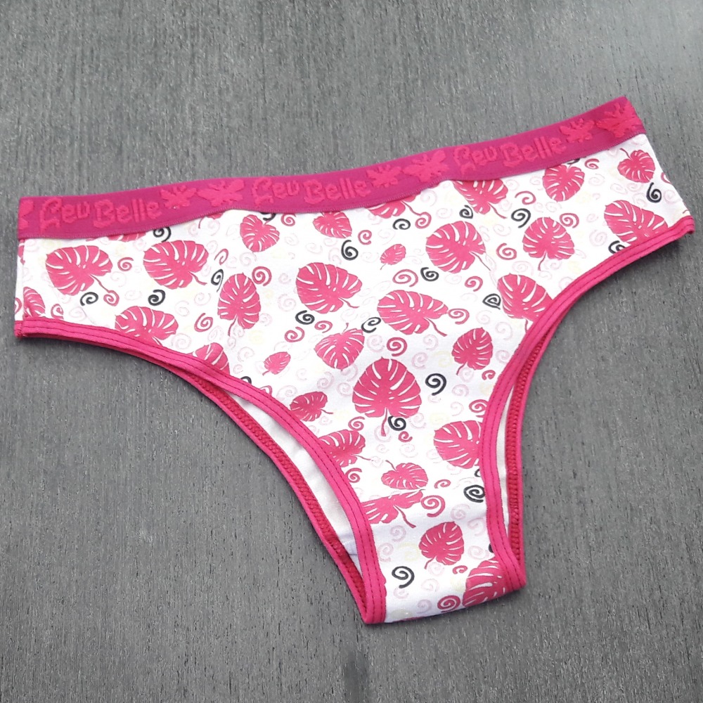 Tanga Cotton Estampada Viés Rosa Pink/ Estampas Variadas