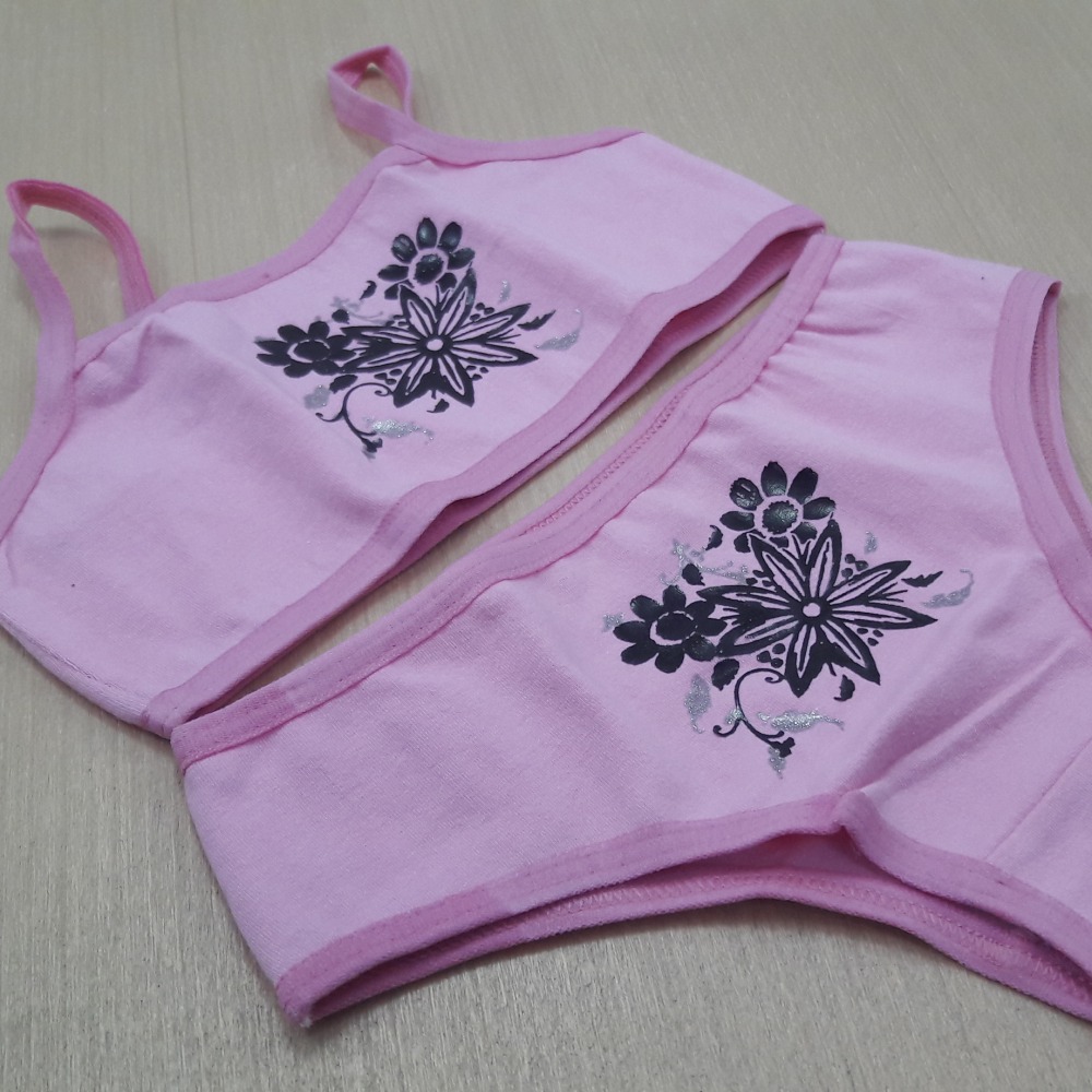 Conjunto Infantil sem Bojo Com Estampa Rosa Hera