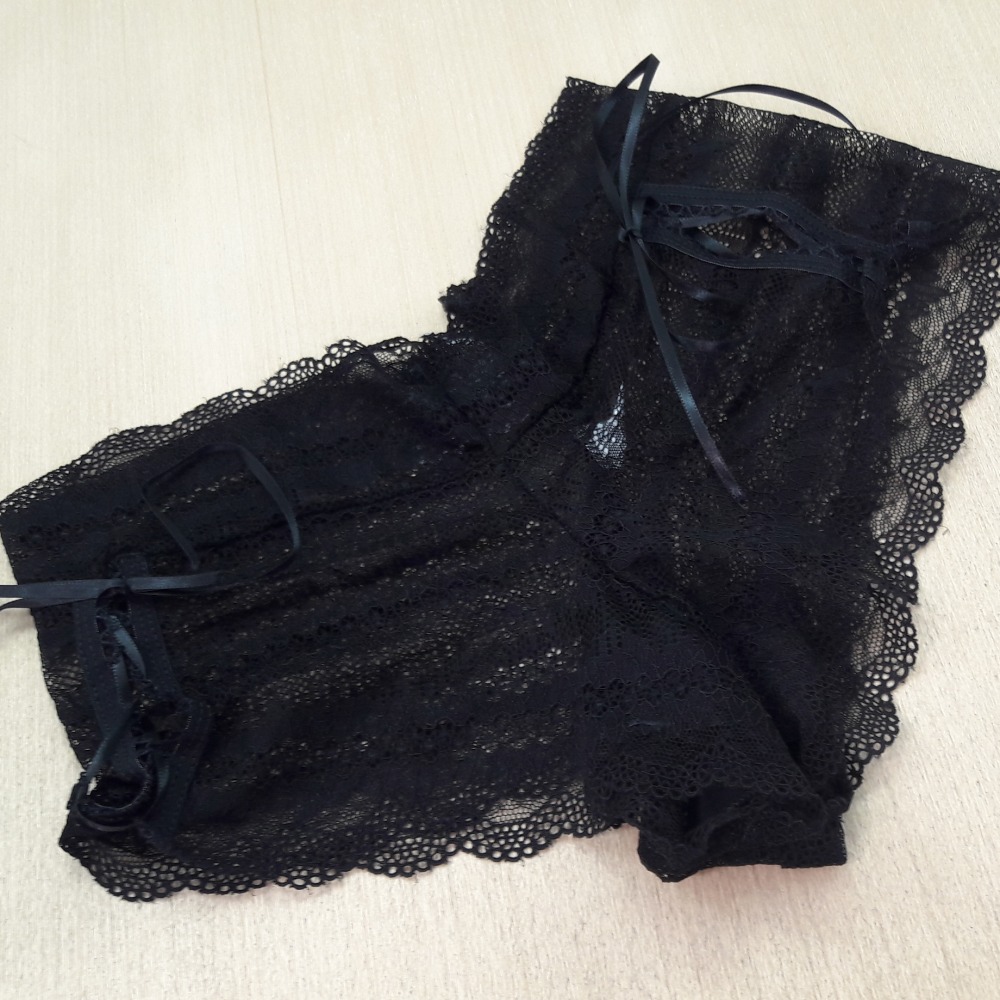 Caleçon Renda Passa Fita Preto