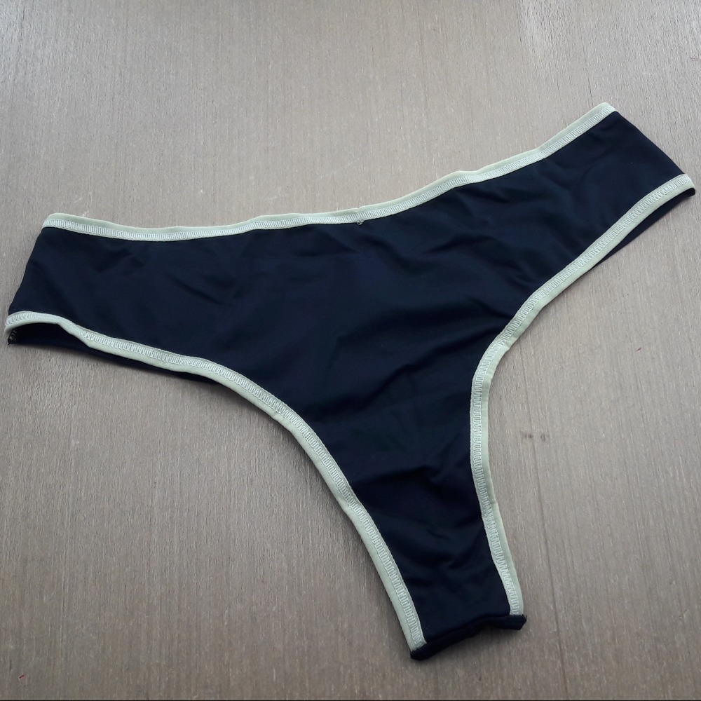 Tanga Fio Duplo Sensual Poliamida Premium Preto Vis Amarelo