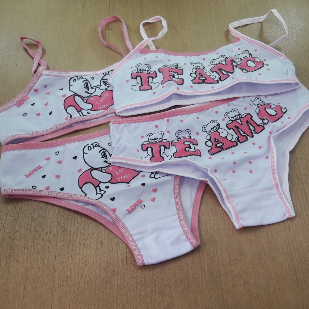 Conjunto Infantil Estampado Viés Rosa Hera/ Estampas Variadas