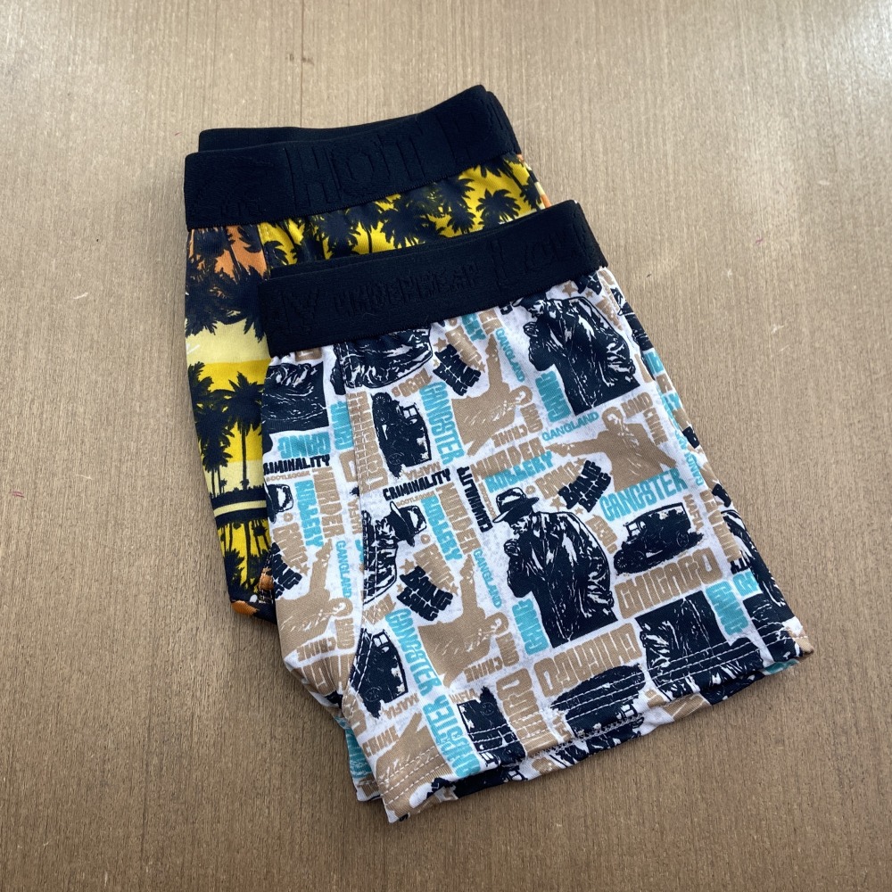 Cueca Boxer Infantil Romantic Estampada Preto/Estampas Variadas