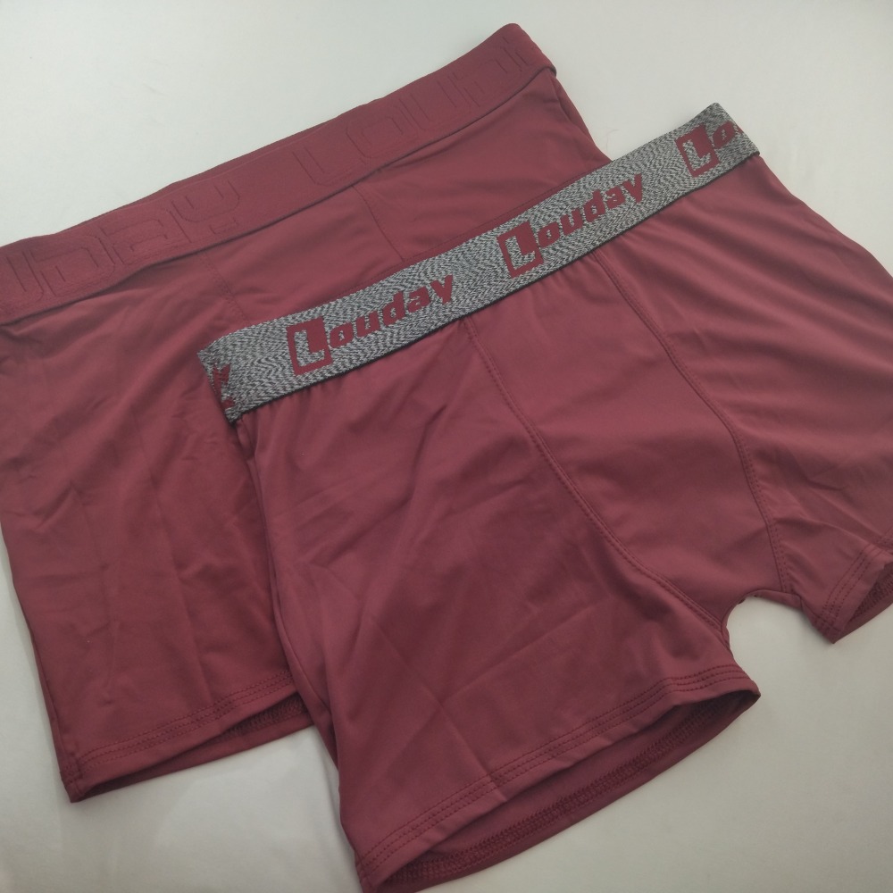 Cueca Boxer de Microfibra Elástico Bordado Vinho
