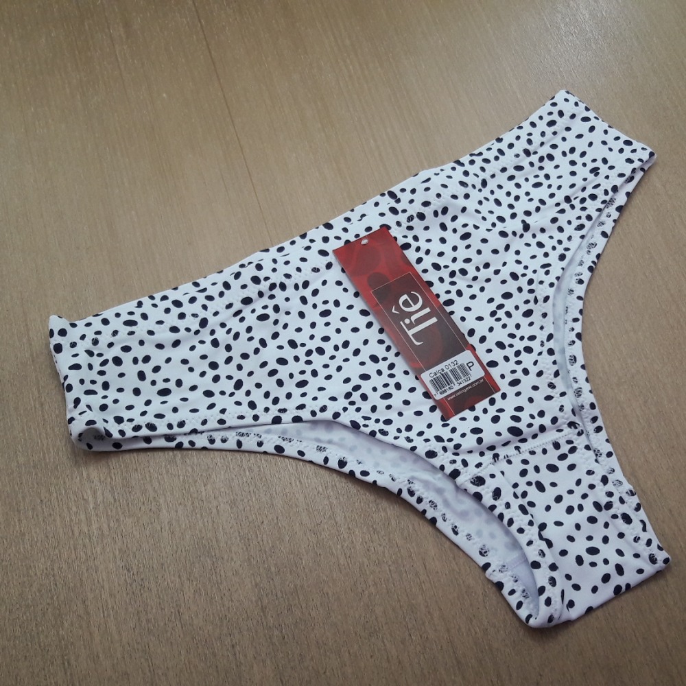 Calça Em Microfibra Básica Estampa Pintinha Preta
