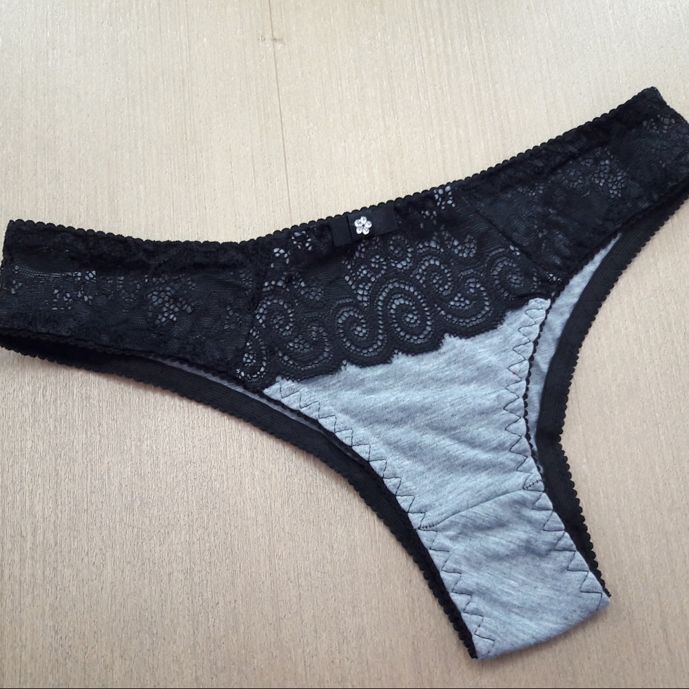 Calça 3 Pontos Mescla/Renda Preto