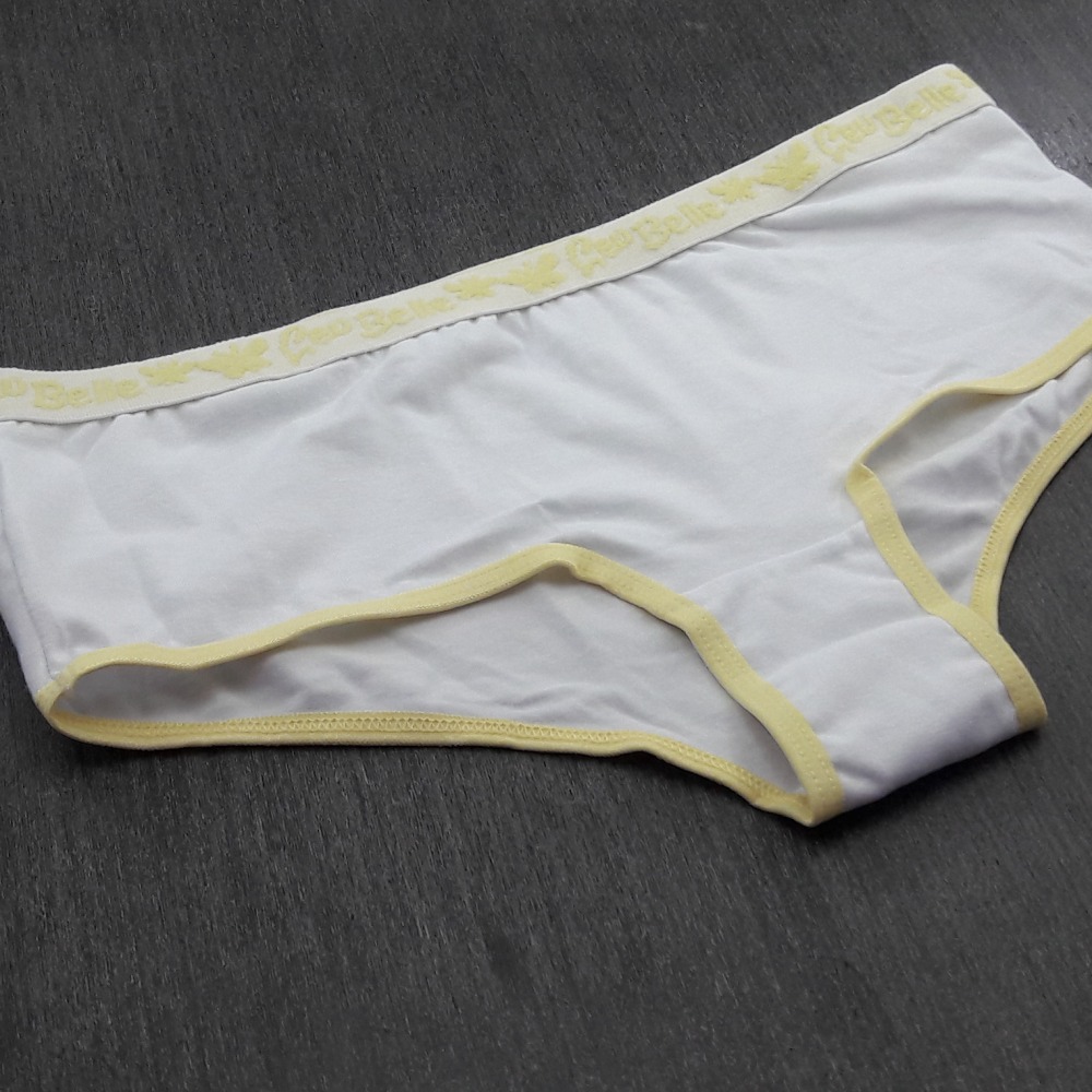 Calça Bolero Branco/ Viés Amarelo
