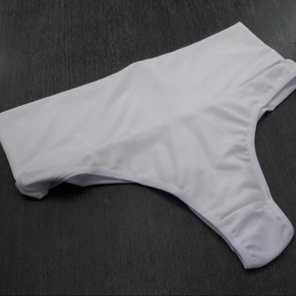 Calcinha Com Cós e Fio Duplo Branco