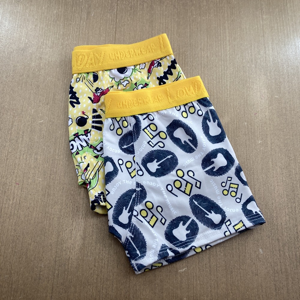 Cueca Boxer Infantil Romantic Estampada Amarelo/Estampas Variadas