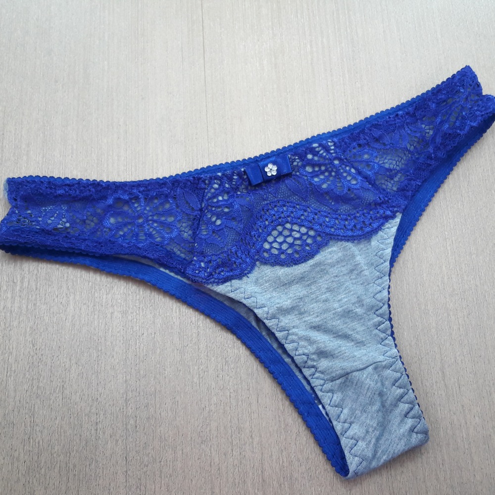 Calça 3 Pontos Mescla/Renda Azul Bic