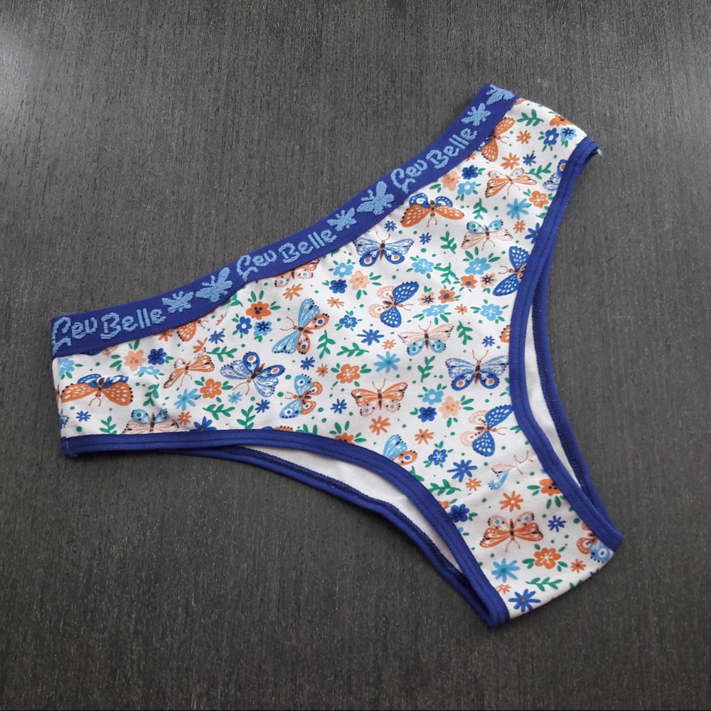 Tanga Cotton Estampada Viés Azul Bic / Estampas Variadas