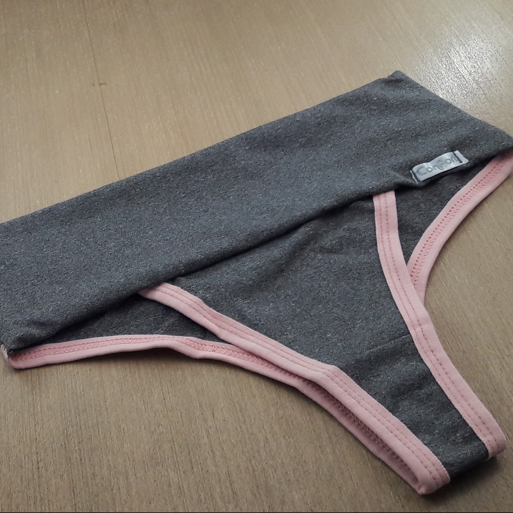 Calcinha Calvin Klein Underwear Tanga String Pure Ribbed Cinza - Faz a Boa!