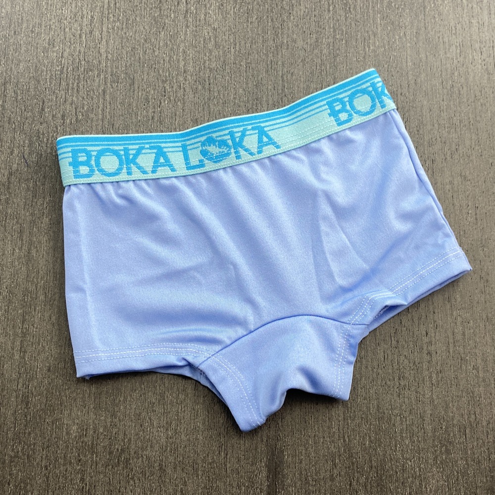 Cueca Boxer Feminina Infantil Azul Beb