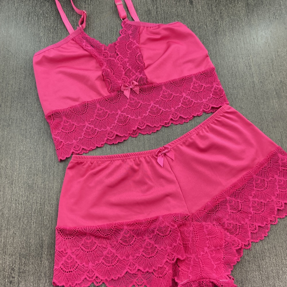 Conjunto Espera Marido sem Bojo Rosa Pink