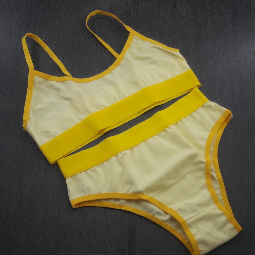 Conjunto Infantil Juvenil de Algodo Liso Amarelo