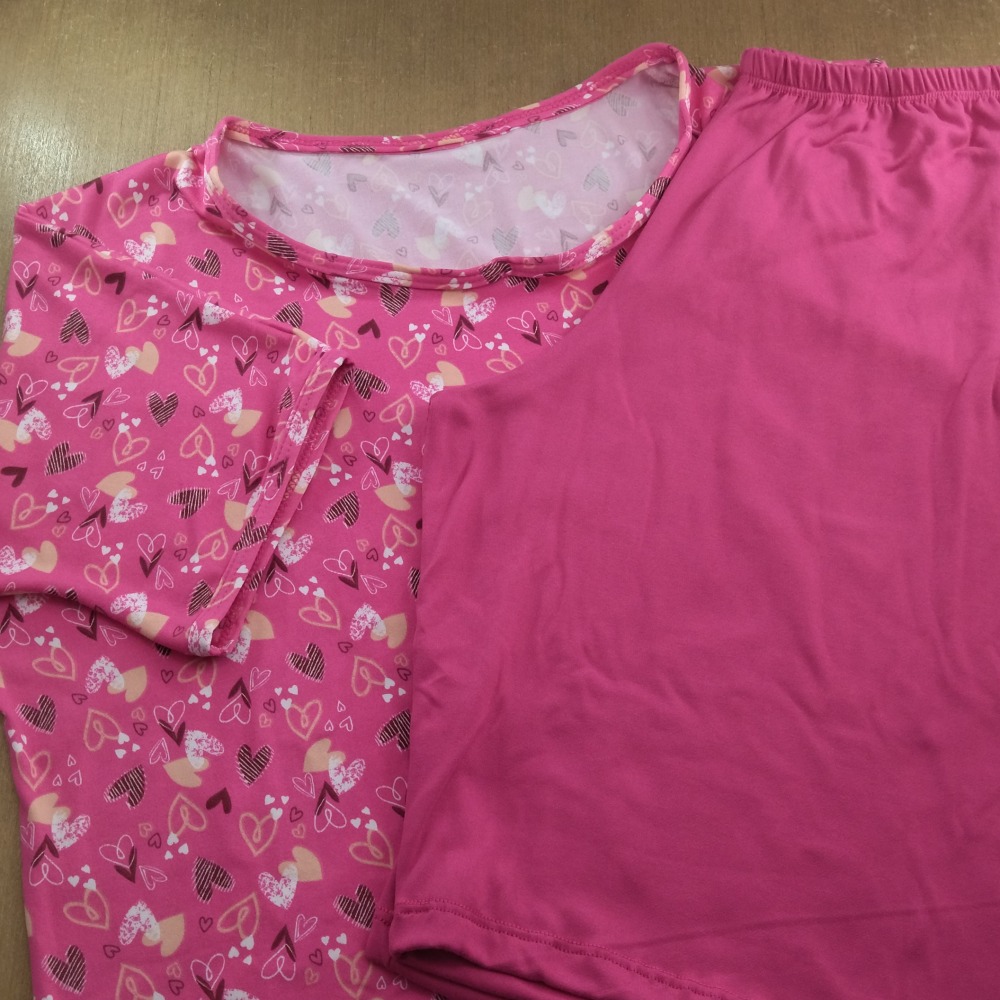 Pijama Pescador em Suede Rosa/Corao