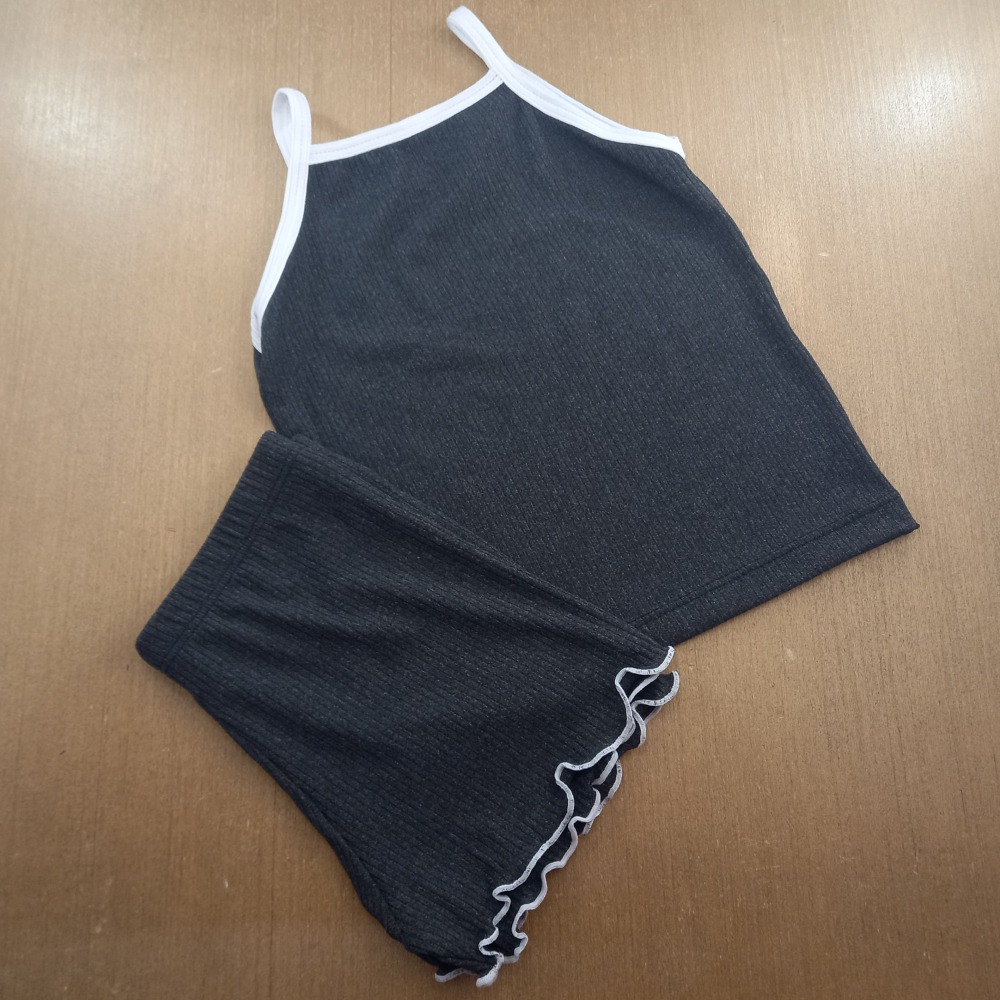 Conjunto Regata Feminina Duo Infantil Cinza Escuro