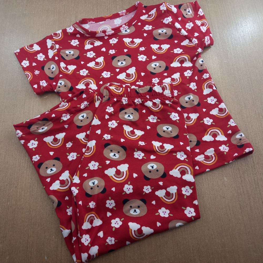 Conjunto Infantil Unisex Vermelho Urso