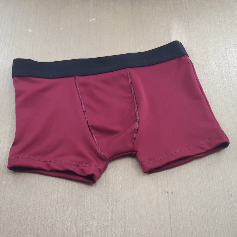 Cueca Boxer Infantil Lisa Vinho/Preto