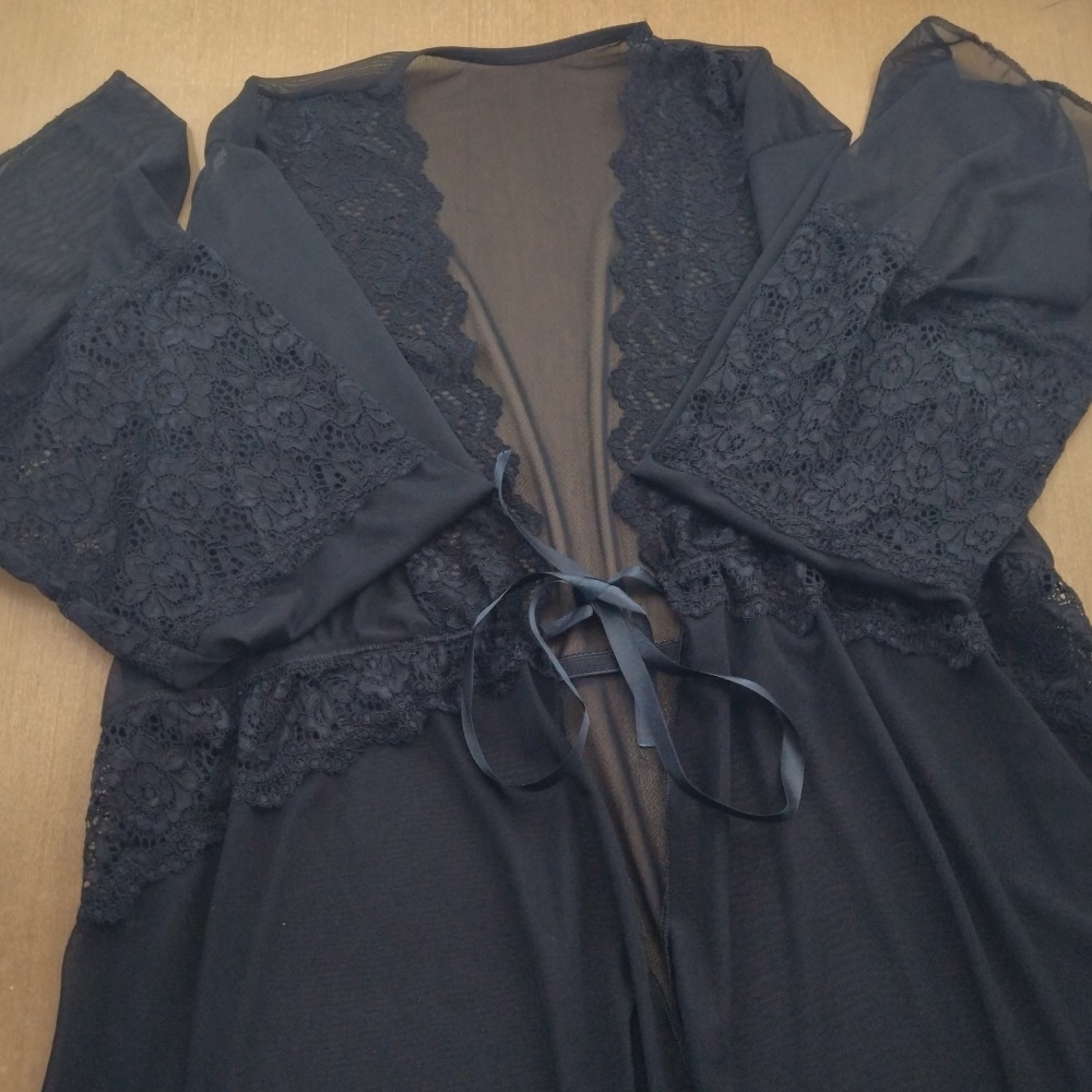 Robe em Tule e Renda com Amarrao Preto