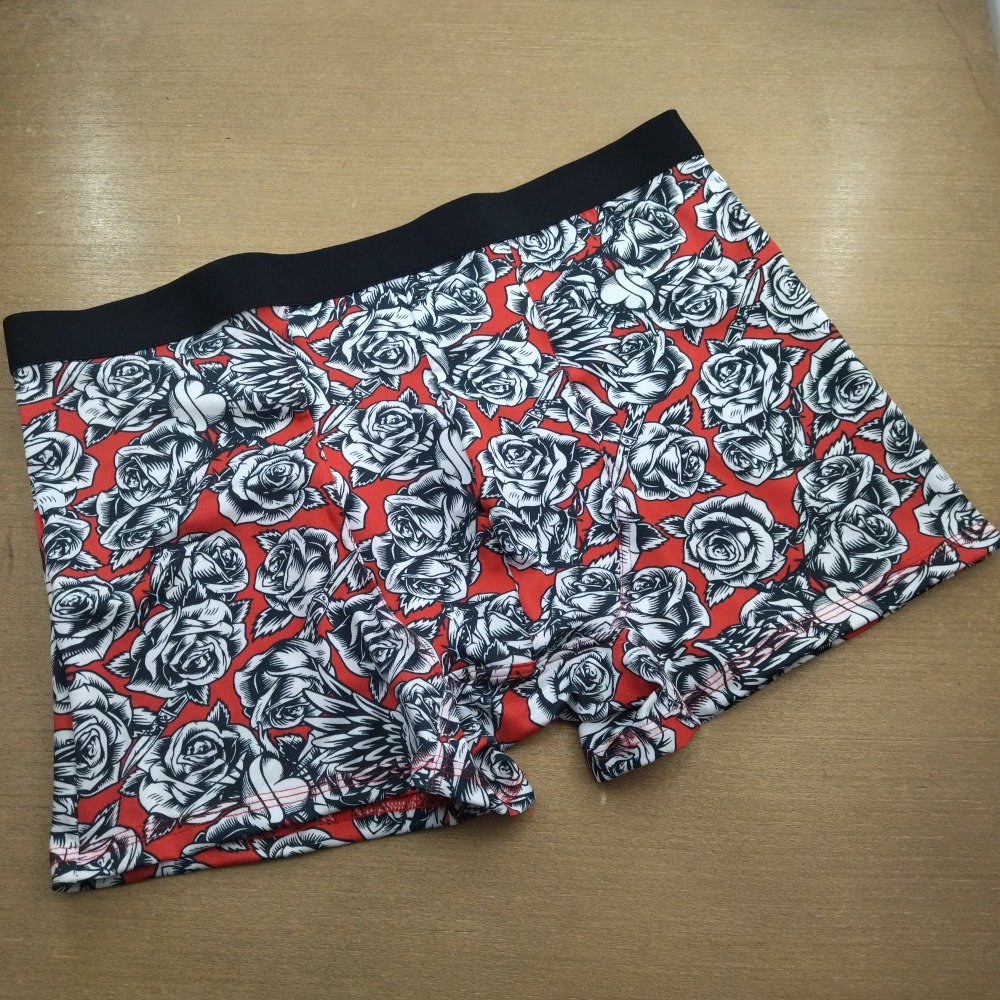 Cueca Boxer Microfibra Estampada Vermelho/Rosa Branco