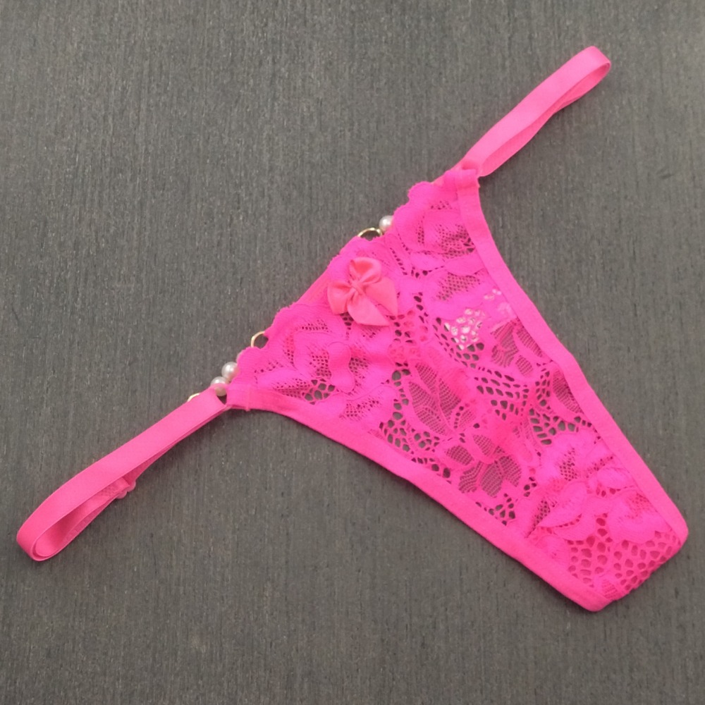 Tanga Brinco de Prola Rosa Neon