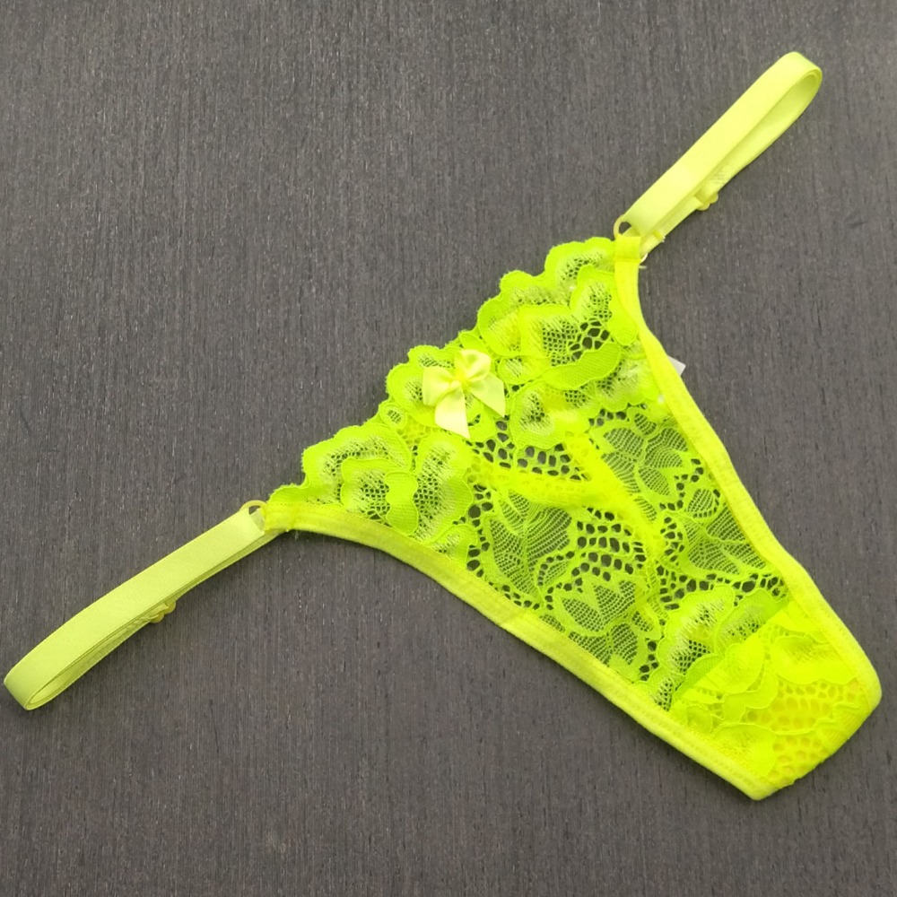 Tanga Brinco de Prola Amarelo Neon