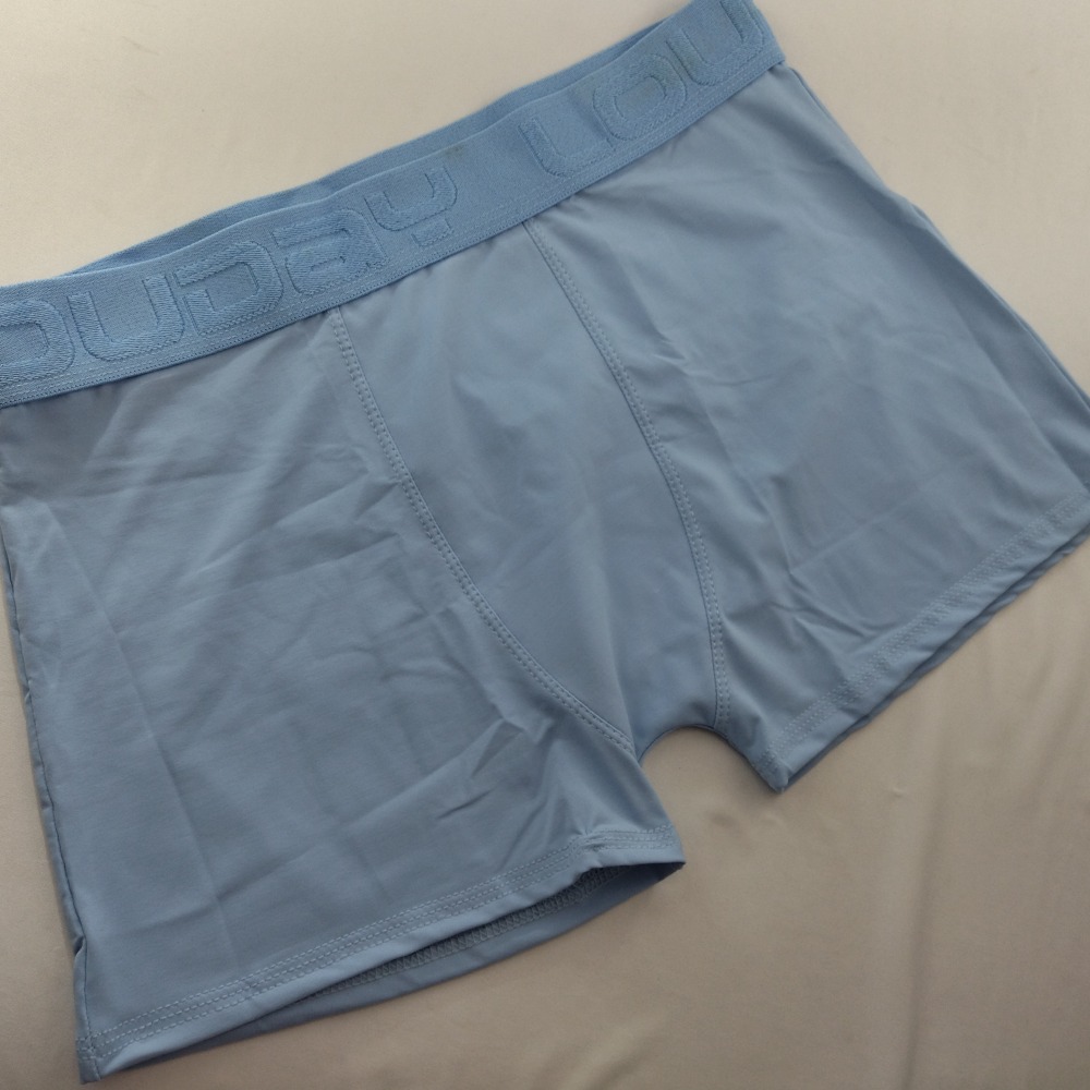 Cueca Boxer de Microfibra Elástico Bordado Azul Bebê