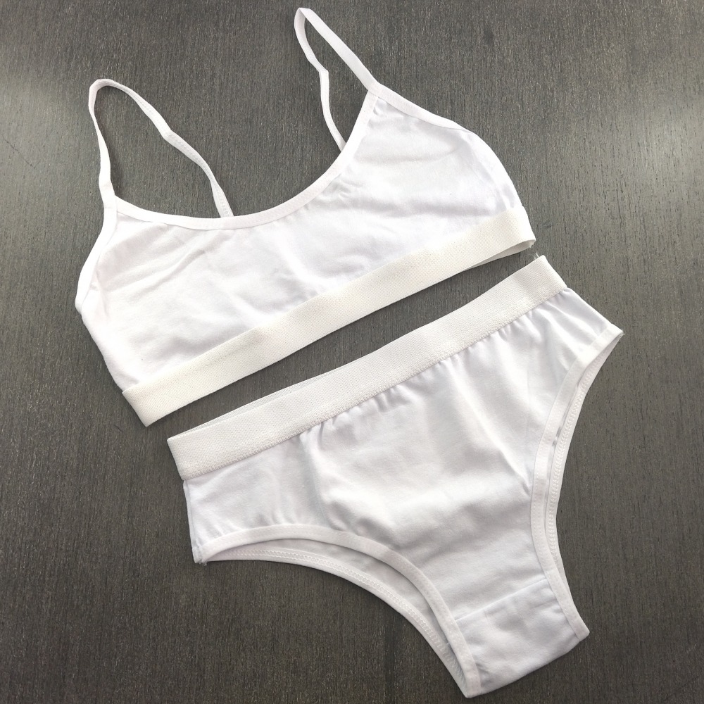 Conjunto Infantil Juvenil de Algodão Liso Branco