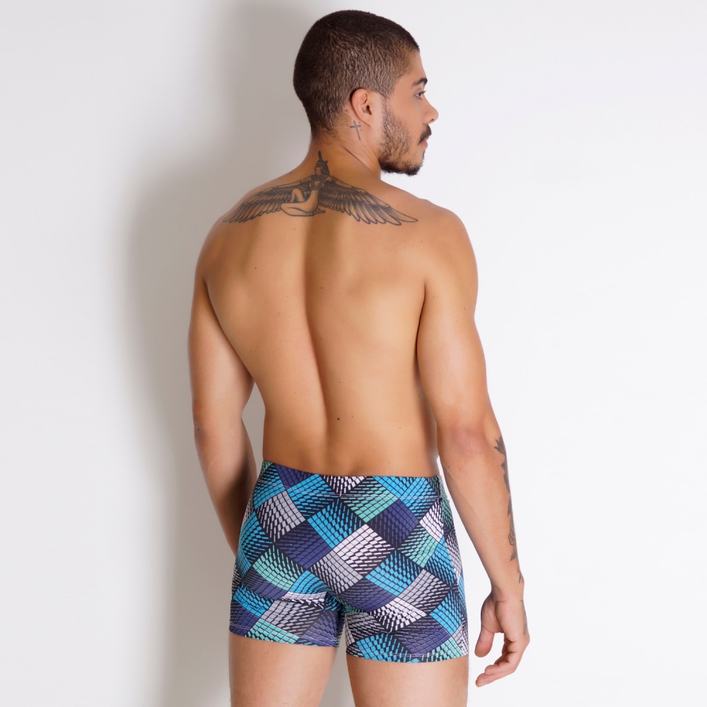 Cueca Boxer Microfibra Estampada Embutida