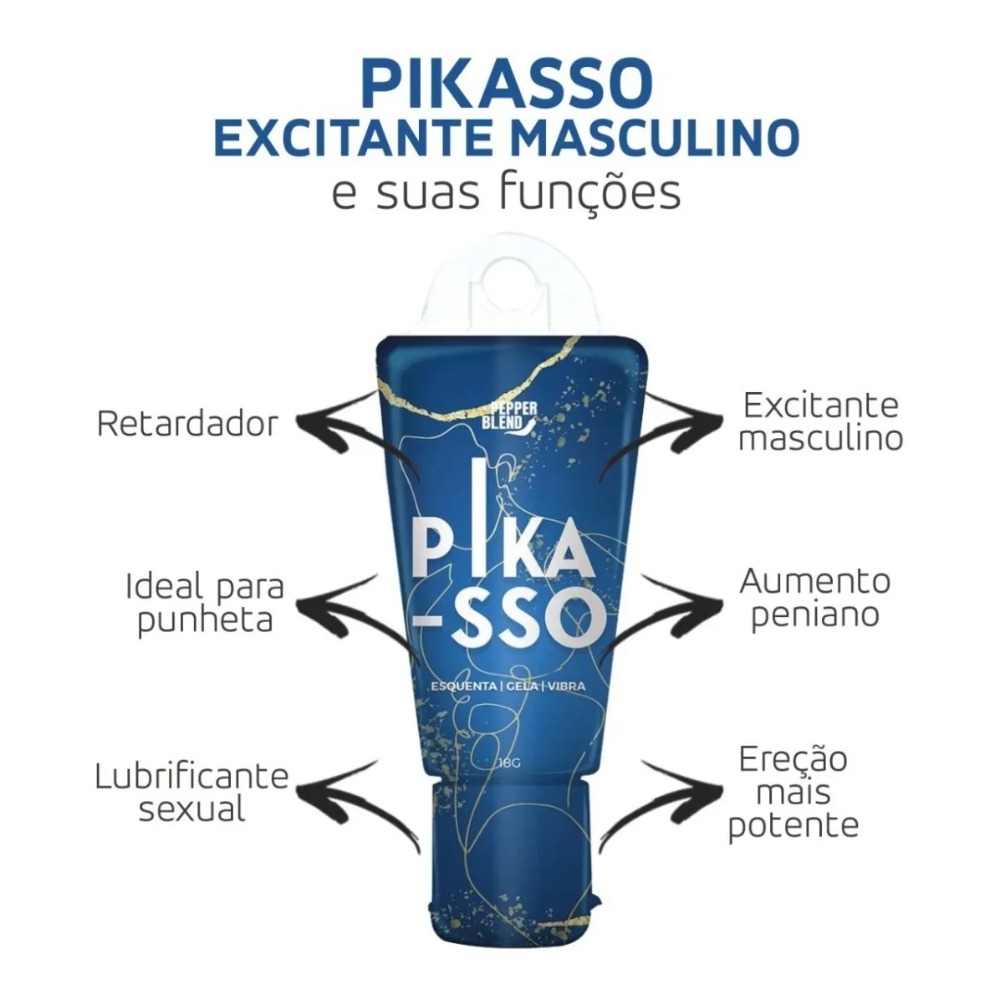 Pikasso Excitante Masculino - Gel Comestível - Lingerie BR -