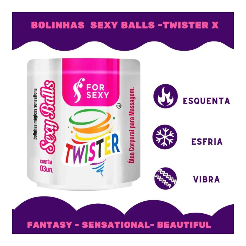 Sexy Balls Twister leo Corporal Para Massagem 03 Unidades