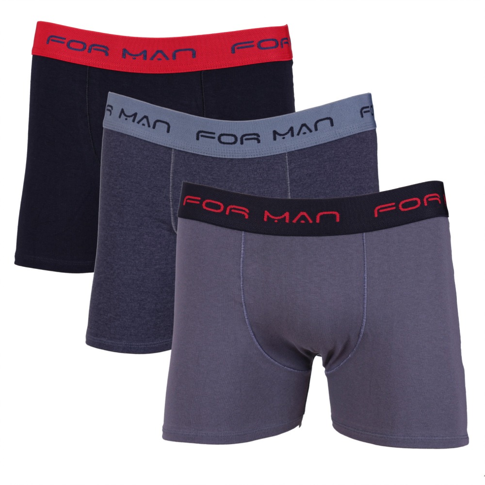 Kit com 3 Cuecas Boxer em Cotton