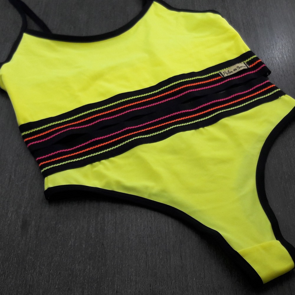 Conjunto Neon Top Alcinha Sem Bojo Lingerie Br Atacado