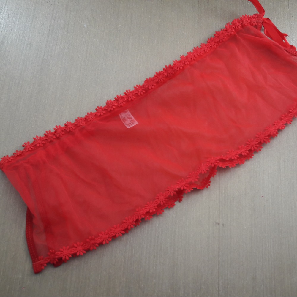 Conjunto de tanga Victoria’s Secret MUITO SEXY LUXO sem forro cetim/renda  vermelha