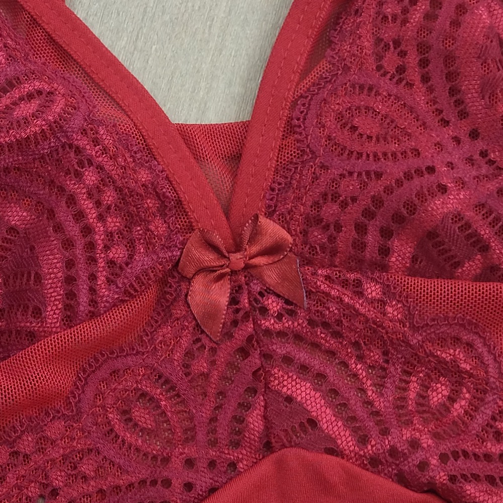 Camisola Feminina Microfibra Detalhe Tule e Renda