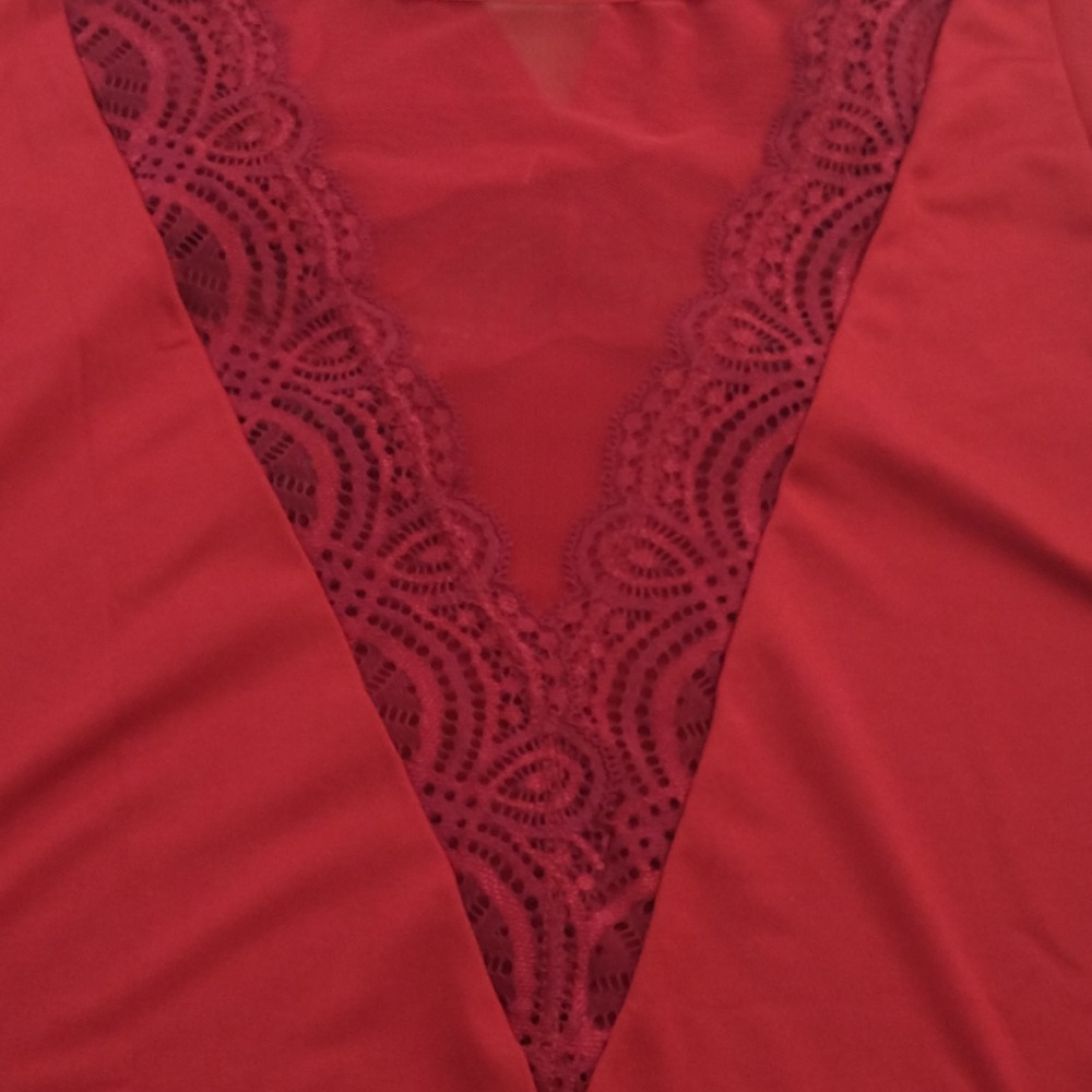 Camisola Feminina Microfibra Detalhe Tule e Renda