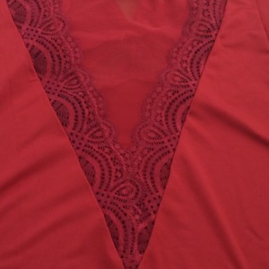 Camisola Feminina Microfibra Detalhe Tule e Renda